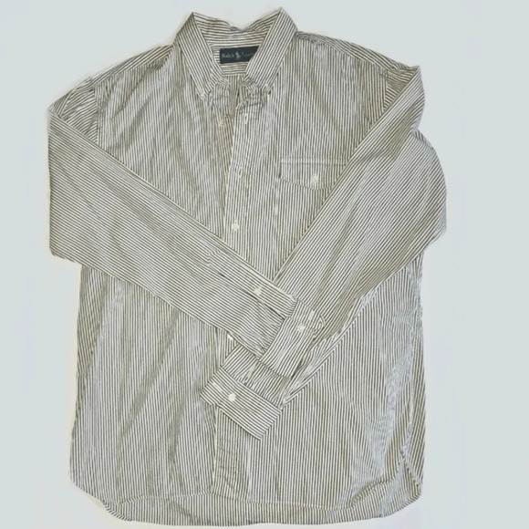 Ralph Lauren Black And White Pin Stripped Button Down Shirt - Picture 1 of 7